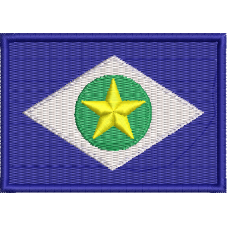 Patch Bordado Bandeira Estado Mato Grosso 5x7cm Cód.BDE24