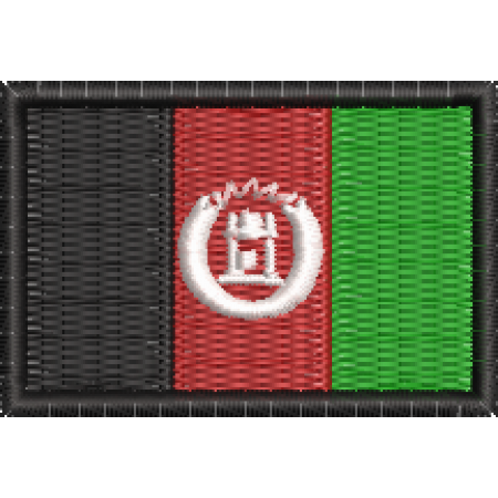 Patch Bordado Bandeira Afeganistão 3x4,5cm Cód.MBP123