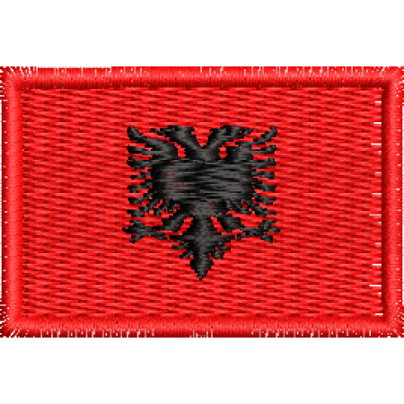 Patch Bordado Bandeira Albânia3x4,5 cm Cód.MBP167