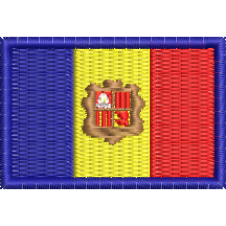 Patch Bordado Bandeira Andorra 3x4,5 cm Cód.MBP124