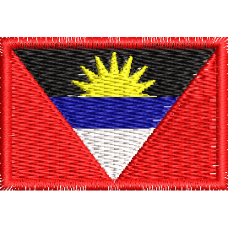 Patch Bordado Bandeira Antígua e Barbuda 3x4,5 cm Cód.MBP168 