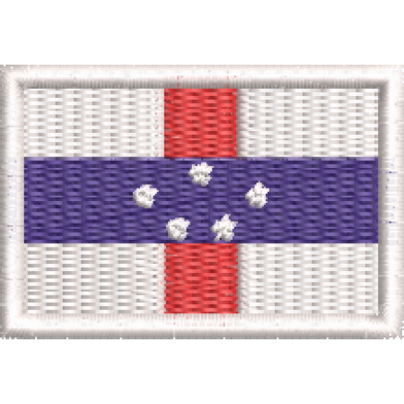 Patch Bordado Bandeira Antilhas Holandesas 3x4,5cm Cód.MBP246