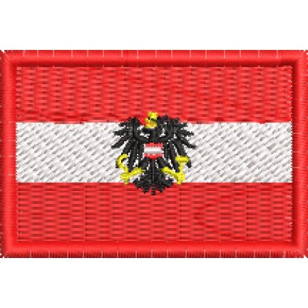 Patch Bordado Bandeira Áustria Bandeira Estatal 3x4,5 cm Cód.MBP104