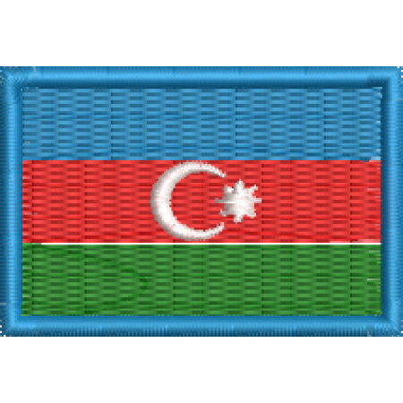Patch Bordado Bandeira Azerbaijão 3x4,5 cm Cód.MBP170 