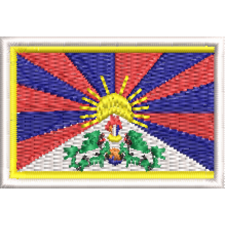 Patch Bordado Bandeira Bandeira Tibet 3x4,5 cm Cód.MBP255