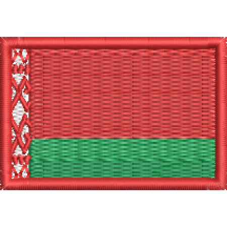 Patch Bordado Bandeira Belarus Bielo Rússia3x4,5 cm Cód.MBP174