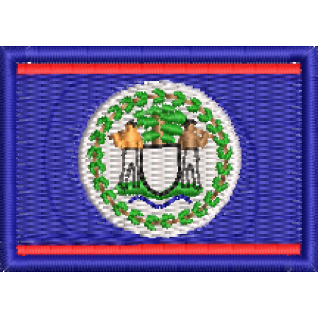 Patch Bordado Bandeira Belize 3x4,5cm Cód.MBP144