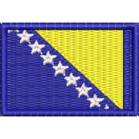 Patch Bordado Bandeira Bósnia 3x4,5cm Cód.MBP139