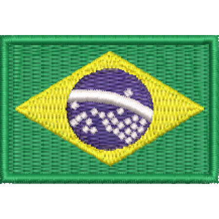 Patch Bordado Bandeira Brasil 3x4,5cm Cód.MBP249
