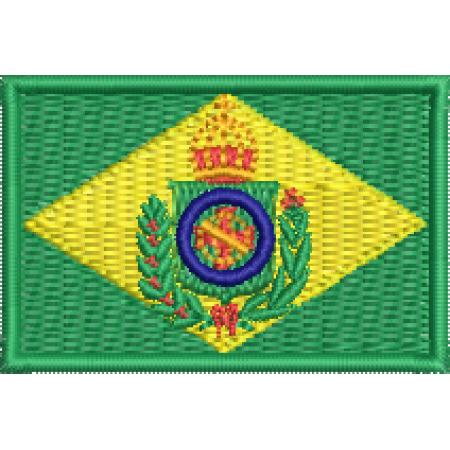 Patch Bordado Bandeira Brasil Imperial 3x4,5 cm Cód.MBP254