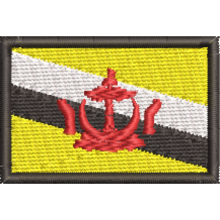 Patch Bordado Bandeira Brunei 3x4,5 cm Cód.MBP175