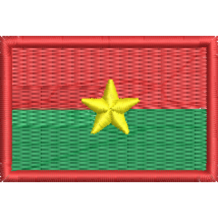 Patch Bordado Bandeira Burkina Faso 3x4,5 cm Cód.MBP177