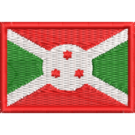 Patch Bordado Bandeira Burundi 3x4,5 cm Cód.MBP178