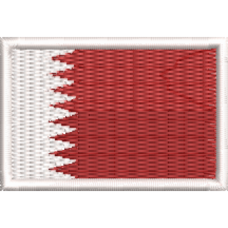 Patch Bordado Bandeira Catar / Qatar3x4,5 cm Cód.MBP142