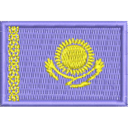 Patch Bordado Bandeira Cazaquistão 3x4,5 cm Cód.MBP180