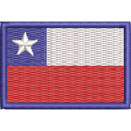 Patch Bordado Bandeira Chile 3x4,5 cm Cód.MBP14