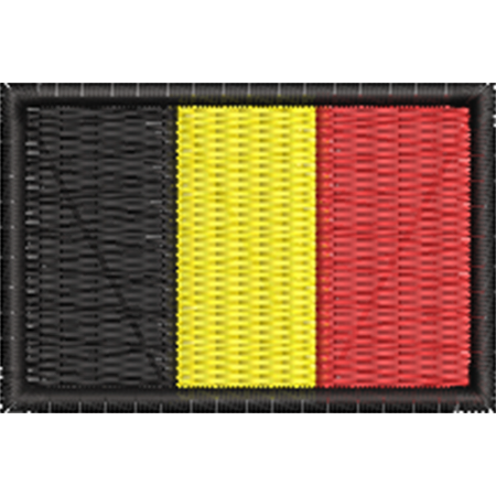 Patch Bordado Bandeira Bélgica 3x4,5 cm Cód.MBP21
