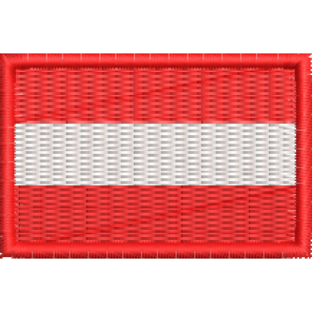 Patch Bordado Bandeira Áustria 3x4,5cm Cód.MBP50