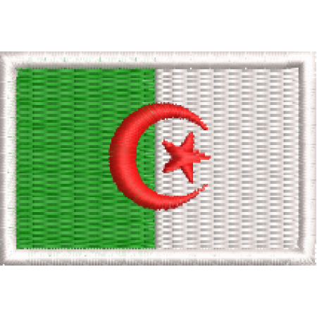 Patch Bordado Bandeira Argélia 3x4,5 cm Cód.MBP66