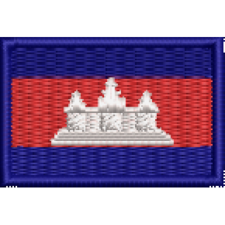 Patch Bordado Bandeira Camboja 3x4,5cm Cód.MBP68