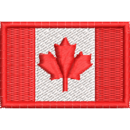 Patch Bordado Bandeira Canadá 3x4,5cm Cód.MBP75