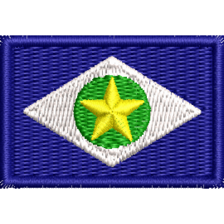 Patch Bordado Bandeira Estado Mato Grosso 3x4,5 cm Cód.MBE22
