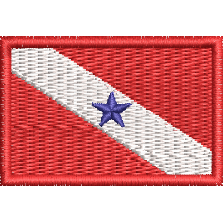 Patch Bordado Bandeira Estado Pará 3x4,5 cm Cód.MBE15
