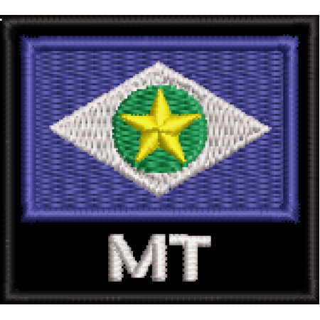 Patch Bordado Bandeira Estado Mato Grosso MT 4,5x5 cm Cód.BNE35