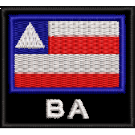 Patch Bordado Bandeira Estado Bahia BA 4,5x5 cm Cód.BNE38