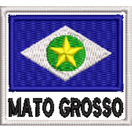 Patch Bordado Bandeira Estado Mato Grosso 4,5x5 cm Cód.BNE22