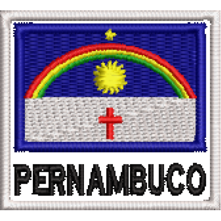Patch Bordado Bandeira Estado Pernambuco 4,5x5 cm Cód.BNE23