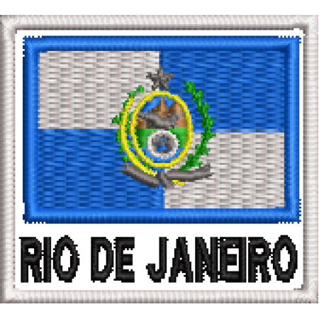 Patch Bordado Bandeira Estado Rio de Janeiro 4,5x5 cm Cód.BNE12
