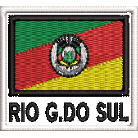 Patch Bordado Bandeira Estado Rio Grande do Sul 4,5x5 cm Cód.BNE10
