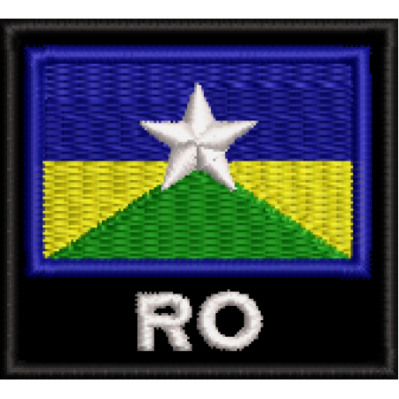 Patch Bordado Bandeira Estado Rondônia RO 4,5x5 cm Cód.BNE52
