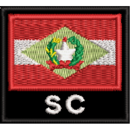 Patch Bordado Bandeira Estado Santa Catarina SC 4,5x5 cm Cód.BNE50
