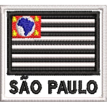 Patch Bordado Bandeira Estado São Paulo 4,5x5 cm Cód.BNE1