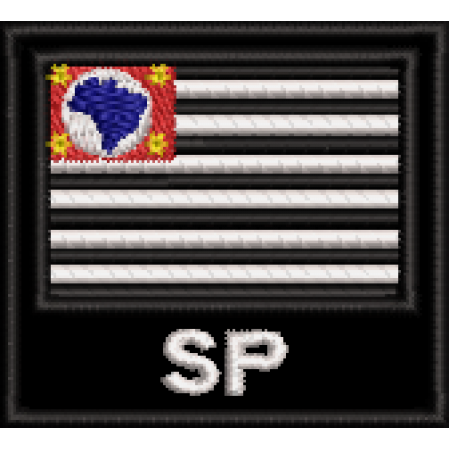Patch Bordado Bandeira Estado São Paulo SP 4,5x cm Cód.BNE56