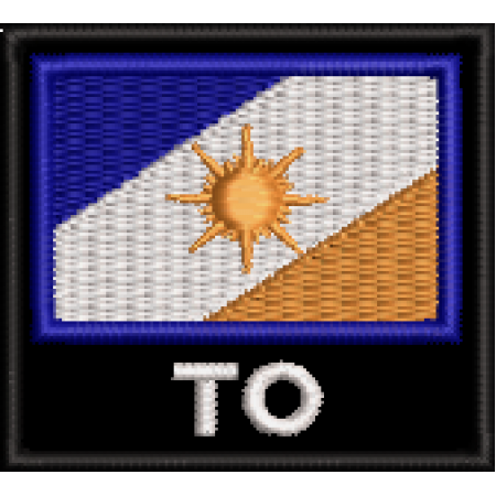 Patch Bordado Bandeira Estado Tocantins TO 4,5x5 cm Cód.BNE55