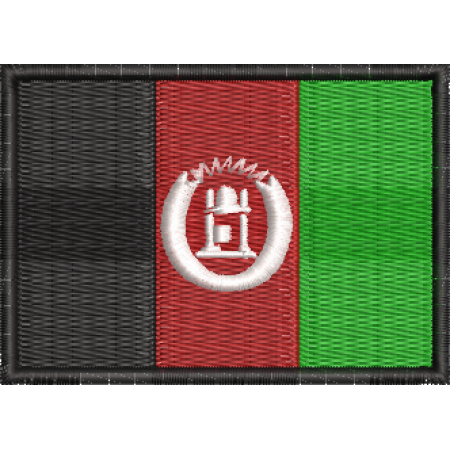 Patch Bordado Bandeira Afeganistão 5x7 cm Cód.BDP126