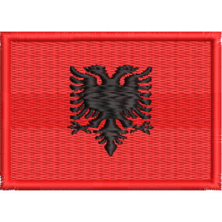 Patch Bordado Bandeira Albânia 5x7 cm Cód.BDP169