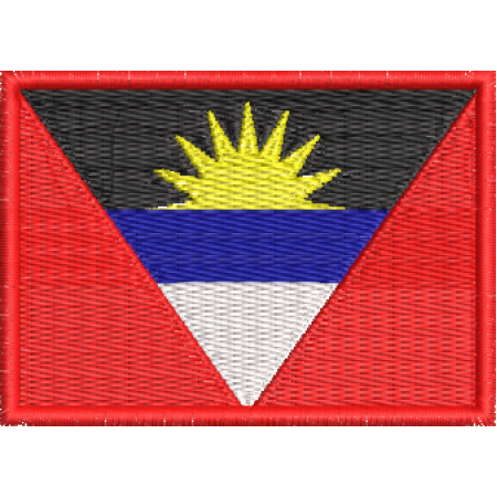 Patch Bordado Bandeira Antígua e Barbuda 5x7 cm Cód.BDP170