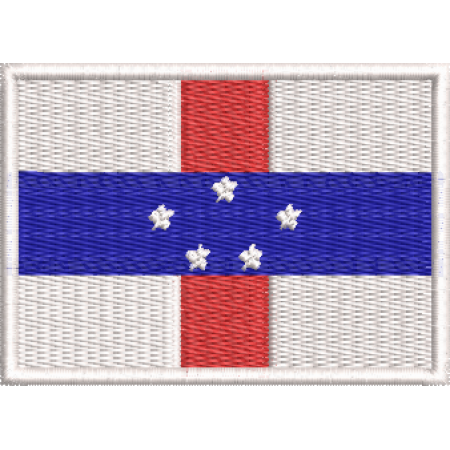 Patch Bordado Bandeira Antilhas Holandesas 5x7 cm Cód.BDP246