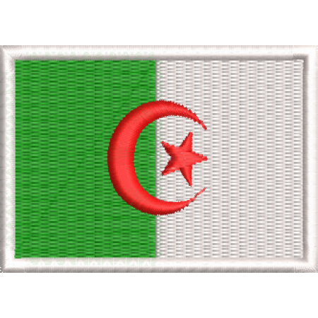 Patch Bordado Bandeira Argélia 5x7cm Cód.BDP78