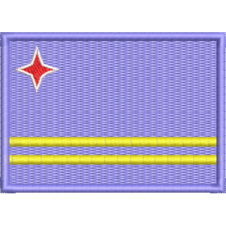 Patch Bordado Bandeira Aruba 5x7 cm Cód.BDP104
