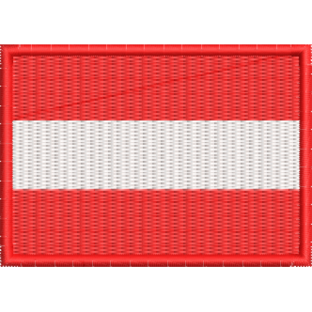 Patch Bordado Bandeira Áustria 5x7 cm Cód.BDP35