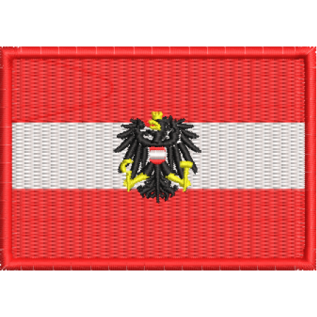 Patch Bordado Bandeira Áustria Bandeira Estatal 5x7 cm Cód.BDP7
