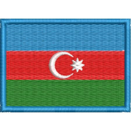 Patch Bordado Bandeira Azerbaijão 5x7 cm Cód.BDP172
