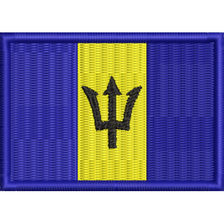 Patch Bordado Bandeira Barbados 5x7 cm Cód.BDP124