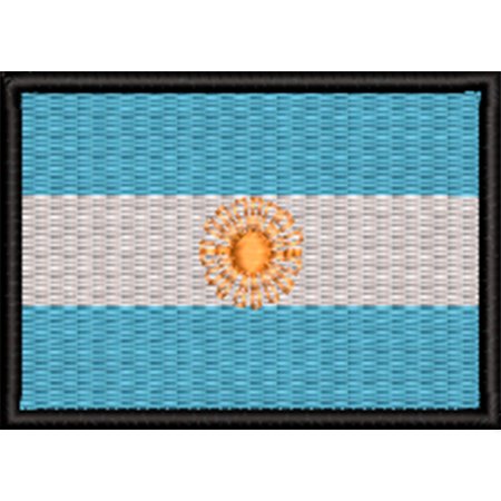 Patch Bordado Bandeira Argentina 5x7 cm Cód.BDP355