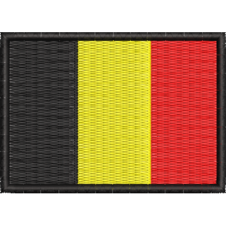 Patch Bordado Bandeira Bélgica 5x7 cm  Cód.BDP64